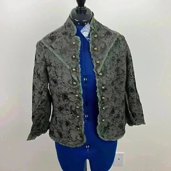 🆕nwt Lucy Paris brocade jacket with lace t… - Picture 3 of 11